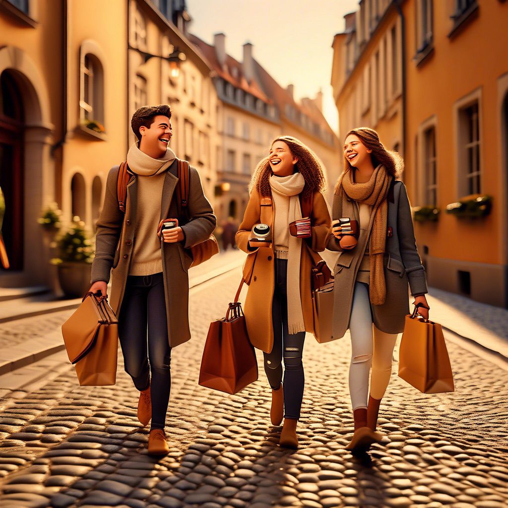 Grupo de amigos viajando por Europa